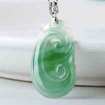 Hualin Yumeng natural jade pendant A goods Jade Ruyi original stone gourd pendant 925 sterling silver necklace for men and women