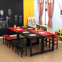 Factory students Kindergarten desks and chairs Tutoring tutoring classes Study tables Studio Painting tables Art tables Training tables