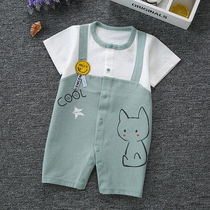 Baby one-piece summer short-sleeved thin cotton air conditioning clothes Newborn baby summer climbing clothes Haya summer clothes