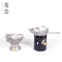 Three pure tin tea leak tea filter Handmade creative leaf tea filter Tea leak Kung Fu Tea Road zero matching