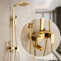 All copper toilet thermostatic shower shower set bathroom shower bathroom bath shower shower head home