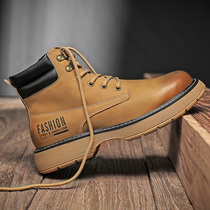 Martin boots mens autumn 2021 New Net red high-top shoes British trend in winter help overwear shoes big yellow boots