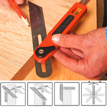Israel KAPRO woodworking high precision movable angle ruler Multi-purpose horizontal scribing T-type angle ruler protractor tool