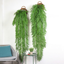 Simulation leaves large wall hanging fake flower rattan strip living room balcony wall shade plant decorations green leaf pendant