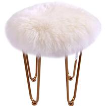 White imitation wool round long plush cushion dresser makeup chair Stool cushion hollow chair cushion square