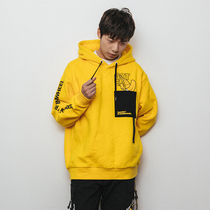 Saucerboi BY RunninWheel China boy joint series Banana patch bag fleece hoodie