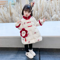 Girls China wind cotton clothes 2022 new girl Tangwear cotton cotton cotton cotton cotton cotton cotton cotton baby in winter cotton clothing