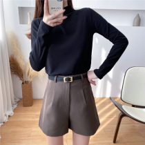 Undershirt Woman Autumn Winter 2022 Autumn Winter New Inner Hitch Duvet T-shirt Woman Foreign Gas Garnter Semi-High Collar Warm Jacket