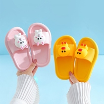 Slippers girls summer cute parent-child female treasure cool slippers out of the childrens slippers Summer one-piece non-slip home