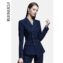 Ruinuo 2021 spring new fashion suit jacket women slim slim professional wear casual business stripes suit