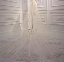 Head yarn net red luminous head yarn wedding ceremony 3 5 long head yarn lace big trailing bride wedding accessories