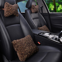 Car summer wooden bead Bodhi headrest car neck pillow summer breathable waist home office waist cushion