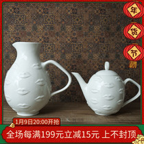 W1962 American jonathan adler designer white lips new big water can Vase ornaments flower