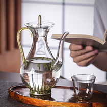New Taiwanese Weaver transparent heat-resistant glass pot green tea bubble teapot thickened with filter net heart pot tea tea set