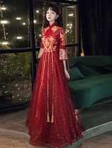 Pregnant women toast 2021 New Xiuhe clothing Red Chinese Bride wedding dress dress dress women winter temperament