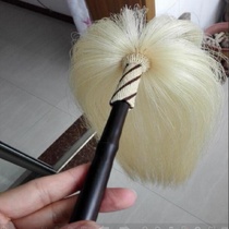 Pure white handmade Tai chi whisk real horsetail gourd flower stallion fling Religious Taoist family dharma instrument Tail master