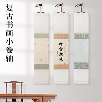 Qingqing School Retrospective Scroll blank paper hanging axis semi-raw hair brush scroll painting small scroll painting painting painting painting painting painting painting painting painting painting of the Tea room framed mini-jew Zen hanging axis