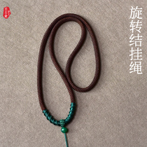 High-end pendant pendant rope mens bold black red necklace rope Jade jade stone text play Emerald gold Buddha