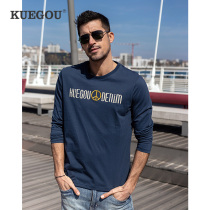 Special price] Pure cotton mens long sleeves T-shirt American casual print Compassionate Male Brief Approx round bottom shirt 7707