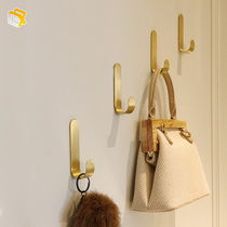 Brass adhesive hook non-hole Nordic storage decoration adhesive hook porch living room bedroom clothes hook coat key adhesive hook
