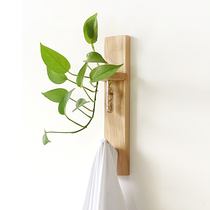 Nordic Style Solid Wood Wall Decoration Modern Solid Wood Flower Vase Simple Entrance Hook Decorative Creative Flower