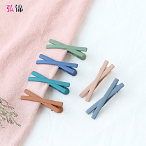 Korean duck-billed hairclip color cross hairpin girl candy color small hairclip Net red banghai clip top clip clip