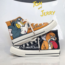 Fall new high Help Sail Cloth Shoes Mens Han Edition 100 Hitch Graffiti Student Couples Board Shoes Nets Red Cartoon Cartoon Shoes