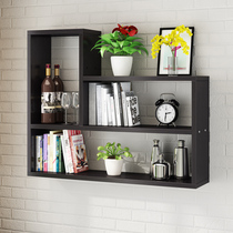 Bookshelf wall shelf Wall Wall storage creative Plaid living room decoration storage hanging cabinet no hole