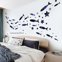 Starry Sky Small Fish Stickers Personality Living Room TV Wall Bedroom Wall Wall Deco Wall Stickler Bathroom Glass Door Sticker