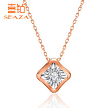 Diamond necklace female Double Color 18K gold simple single diamond car flower display diamond necklace exquisite choker gift