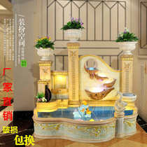 Home living room Villa water curtain wall fountain flowing water scenery European courtyard hotel fish pond Zhaocai opening landscape ornaments