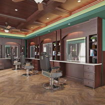 Beauty Hair Shop Mirror Desk High-end Hair Salon Special Retro Wind Perching Clippings Haircut Mirror Table Barber Oil Head Gallery Hairdresteer