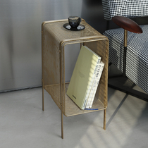 NASO Nordic simple mesh storage rack Wrought iron book newspaper and magazine rack Bedroom shelf small bookshelf