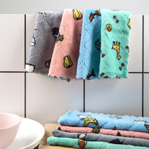 New cartoon printed Baise cloth Dishcloth Coral Suede Double Sided Rag Not Stained with oil kitchen thickened Absorbent Rag
