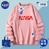 NASA co-branded tide brand 2022 autumn new sweater loose round neck letter printing pullover trend couple tops
