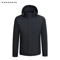 Mangov mens water-proof jacket jacket spring and autumn warm outdoor sports hiking windproof breathable hooded