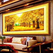 Golden cross stitch 2021 New handmade thread embroidery living room home landscape large office simple atmosphere