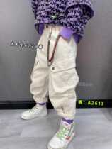 Hi E - Little E brand childrens clothing boys and girls in 2022 autumn new thin cotton industry pants 2613