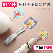 Wall paste adhesive hook strong adhesive kitchen tile wall Wall non-perforated household hook cute creative cartoon hook