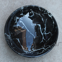 Smoke-extinguishing glass plate Hotel trash can Lobby vertical soot basin Trash can with basin