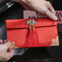 Brocade wedding gift gold ten thousand yuan red bag creative 2020 embroidery fabric tassel change silk satin