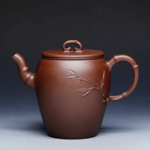 Zhang Lingling 360cc an assistant arts and crafts division of Yixing Purple Clay Pot (High Bamboo) 360cc