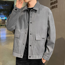 Paul Spring New Mens Clothing Clip Jersey Boy Fall Shoulder of the Collar Eggplant Youth Short Spring Dress Jacket Shirt Style