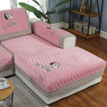 Suede simple modern fashion flannel sofa cushion winter plush cartoon cushion leather non-slip towel cover