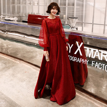 Toast dress bride 2021 wedding new back door thank you banquet engagement evening dress red thin long section autumn pregnant woman