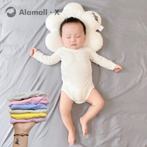 Male and female baby summer Modal jumpsuit pajamas thin baby bag ass coat boneless long sleeves no trace ha coat