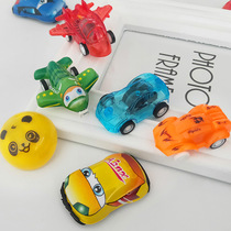 Childrens 5X3cm independent packaging gift small toy candy color mini inertia small steam transparent inertial car