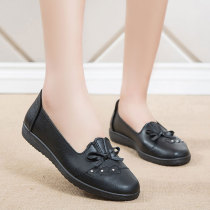 Middle-aged shoes soft soles old man anti-slip mom leather shoes spring and autumn comfortable grandmother shoes old Beijing