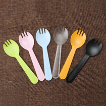 Eat fruit scoop disposable ice cream scoop cake fork scoop creative dessert scoop fruit scoop plastic