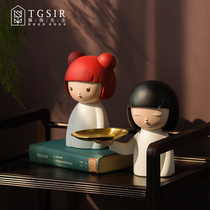 Creative cute ball Oriental Girl ornaments living room TV cabinet childrens room princess bedroom tray decoration gift
